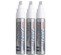 Uni Coloured Broad (4-8.5mm) PX-30 Silver Oil Paint Marker Pen Metal Glass Wood Plastic Stone Outdoor Chisel Nib Tip (Pack Of 3)