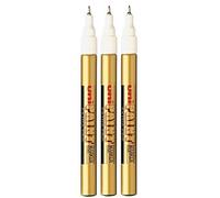 Uni Coloured Extra Fine (0.8mm) PX-203 Gold Oil Paint Marker Pen Metal Glass Wood Plastic Stone Outdoor Nib Tip (Pack Of 3) by uni-ball