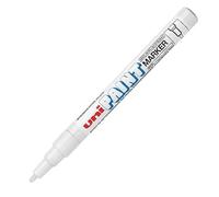 Uni Coloured Fine (0.8-1.2mm) PX-21 White Oil Paint Marker Pen Metal Glass Wood Plastic Stone Outdoor Bullet Nib Tip (Pack Of 1)