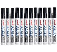 Uni Coloured Medium (2.2-2.8mm) PX-20 Black Oil Paint Marker Pen Metal Glass Wood Plastic Stone Outdoor Bullet Nib Tip (Pack Of 12)