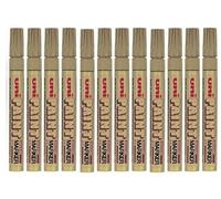 Uni Coloured Medium (2.2-2.8mm) PX-20 Gold Oil Paint Marker Pen Metal Glass Wood Plastic Stone Outdoor Bullet Nib Tip (Pack Of 12)