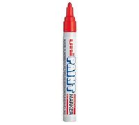 Uni Coloured Medium (2.2-2.8mm) PX-20 Red Oil Paint Marker Pen Metal Glass Wood Plastic Stone Outdoor Bullet Nib Tip (Pack Of 1)