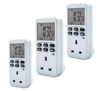 UNI-COM Remote Control Sockets with Large LCD Display 3 Pack
