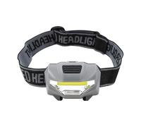 Uni-Com Head Torch - Compact 3W COB LED Headlight with Adjustable Strap, Tiltable Beam, 3 Light Settings, Batteries Included for DIY, Camping, Sporting & Leisure, Black/Grey