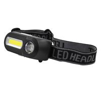 Uni-Com Rechargeable Head Torch - Compact Headlight with 1W LED Spotlight & 1W COB LED Floodlight, Adjustable Strap, Tiltable Beam, Multi Light Settings & Included USB-C Cable for Work & Leisure