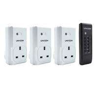 UNI-COM Remote Control Sockets with Large LCD Display 3 Pack