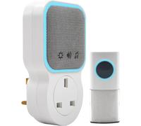 Uni-Com Wireless Plug-Through Door Chime, 150m Operating Range, 30 Different Ch