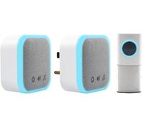 Uni-Com Wireless Portable & Plug-in Door Chime Set, 150m Operating Range, 30 Di