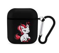 Uni-corn Earphone Case Cover Compatible with AirPods 1&2 Shockproof Bluetooth Headset Case Black-style