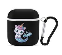 Uni-corn Mermaid Earphone Case Cover Compatible with AirPods 1&2 Shockproof Bluetooth Headset Case White-style