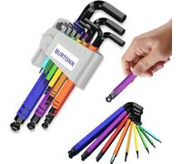 Uni-Fine 1.5-10 mm Allen Key Set, Professional Allen Keys with Ball Head, 9-Piece Hex Key Set for Bicycle