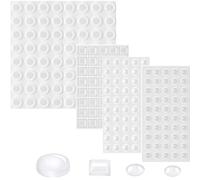 Uni-Fine 204 Elastic Bumpers, Transparent, 4 Sizes, Protective Bumpers, Furniture Bumpers, Rubber Bumpers, Self-Adhesive, Door Dampers, Door Buffer for Doors, Cabinet Doors, and Furniture