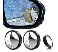 Uni-Fine 2Pcs 360° Rotatable Blind Spot Mirror for Car, HD Crystal Glass Wide Angle Wing Mirror Waterproof Durable Traffic Safety(black)