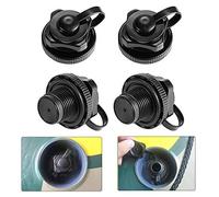 Uni-Fine 4pcs Inflatable Boat ABS Plastic Screw Valve Airbeds, Black, 20mm