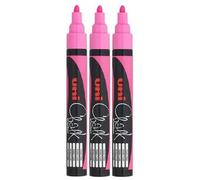 Uni Fluorescent Neon Pink Bullet Tip Nib (1.8 - 2.5mm) Liquid Chalk Marker Pen Colour Whiteboard Blackboard Chalkboard Menu Glass Windows Wet Wipe Non