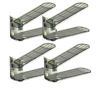 Uni HIMO shoe slots organizer, Clear Shoe Stacker, Adjustable Level Shoe Rack,Storage Space Saver for Sneakers Display(Green Transparent, 4Pack)