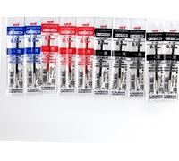Uni Jet Stream Multicolor Ballpoint Pen 0.7mm core Replacement Set of 10 (Five Black, Three red, Two Blue)