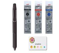 Uni Jetstream EDGE 3,0.28 3Colors Ballpoint Pen Black Body(SXE3250328.24)+Uni Jetstream EDGE 0.28mm Ballpoint pen refill 3Colors(SXR-203-28 Black Red Blue)/amazdone Sticky Notes Value Set
