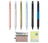 Uni Kuru Toga KS Mechanical Pencil, 0.3 mm, 6-Colour Set, Made in Japan, Mitsubishi Pencil, with Pen Case and Japanese Envelope in Traditional Style