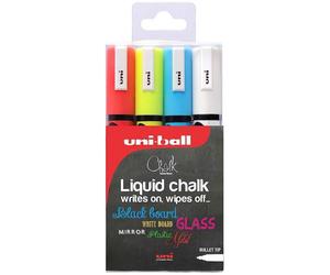 Uni Liquid Chalk Marker PWE-5M Set (4pc)
