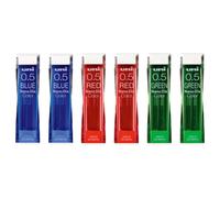 Uni NanoDia Color Mechanical Pencil Leads 0.5mm 3 Color Set 6 Pack/total 120 Leads