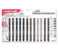 UNI Pin 12 Piece Assorted Colour, UUAPIN12AC