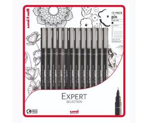 Uni Pin Blister Expert Selection Pens Set of 12