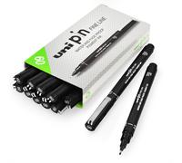 Uni Pin Fineliner Drawing Pen Black Ink 0.9mm Nib Pack of 12