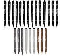 Uni Pin Fineliner Drawing Pen - Full Range Set of 23 Grades - Black/Dark Grey/Light Grey/Sepia Ink