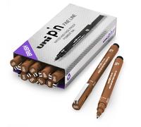 Uni Pin Fineliner Drawing Pen Sepia Ink Brush Nib Pack of 12
