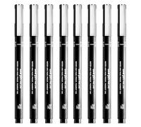 Uni Pin Fineliner Drawing Pens - Black Ink - 0.05mm Nib - Pack of 8