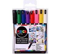 Uni Posca Marker 8 Colour Pack : PC-1MR / PC-1M / PC-3M / PC5-M / PC-7M / PC8-K