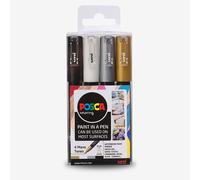 Uni : Posca Marker : PC-1M : Extra-Fine Bullet Tip : 0.7mm : Mono Tones Set of 4