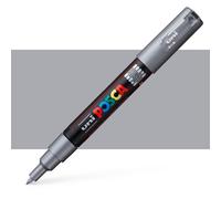 Uni : Posca Marker : PC-1M : Extra-Fine Bullet Tip : 0.7mm : Silver