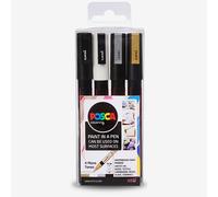 Uni : Posca Marker : PC-3M : Fine Bullet Tip : 0.9 - 1.3mm : Mono Tones Set of 4