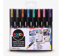 Uni : Posca Marker : PC-5M : Medium Bullet Tip : 1.8 - 2.5mm : Metallic Set of 8