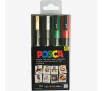 Uni : Posca Marker : PC-5M : Medium Bullet Tip : 1.8 - 2.5mm : Set of 4 Assorted Colours