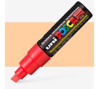 Uni : Posca Marker : PC-8K : Chisel Tip : 8mm : Fluorescent Red