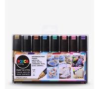 Uni : Posca Marker : PC-8K : Chisel Tip : 8mm : Metallic Set of 8