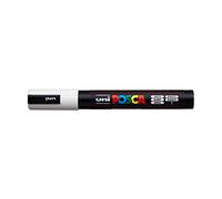 Uni Posca Marker Pen Medium Bullet Tip 1.8-2.5mm PC5M - Color: White
