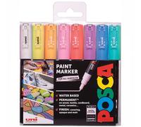 Uni Posca Marker Pen PC-1M 0.7mm 8 Pack Pastel, none