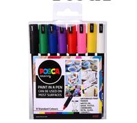 Uni Posca PC-1MR Paint Marker Pen, Starter Set of 8 Assorted Colours, Ultra Fine Tip