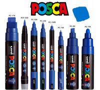 Uni-Ball 186351 - POSCA marker met extra brede rechthoekige punt, donkerblauw