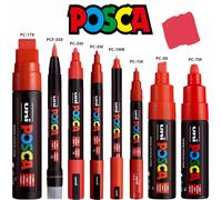 Uni Posca Paint Marker Art Pens - Waterproof Paint Pens - Red - All Sizes