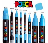 Uni-Ball 186353 - POSCA marker met extra brede rechthoekige punt, lichtblauw