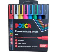 Uni Posca Paint Marker Pens PC-3M Fine 0.9-1.3mm Tip x 8 For All Surfaces