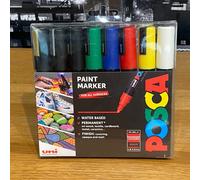 Uni Posca Paint Marker Pens Standard Colours with Gold & Silver PC-5M (Set of 8)