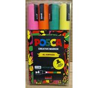 Pack of 4 POSCA Colour Block Creative Markers