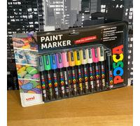 Posca Paint Markers PC-5M Acrylic Felt-Tip Multi-Surface Permanent - Soft Tones 12 Pack