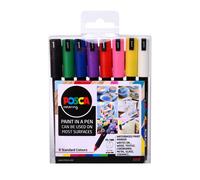 Uni Posca PC-1MR Paint Marker Pen, Starter Set of 8 Assorted Colours, Ultra Fine Tip